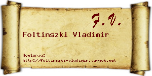 Foltinszki Vladimir névjegykártya